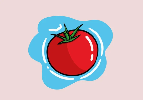 Tomates Vermelhos Frescos Desenhados Mão Legumes Ilustração Dos Desenhos Animados —  Vetores de Stock