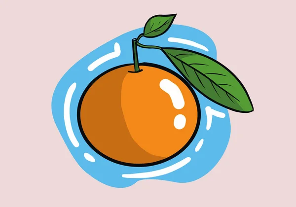 Vektor Platt Illustration Mandarin Tropiska Friska Välsmakande Citrus Frukt Ikon — Stock vektor
