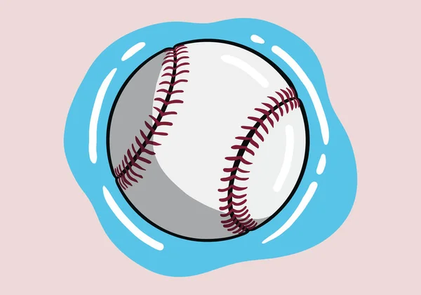 Handritad Baseball Boll Vektor Design Tecknad Stil Baseball Boll Ikon — Stock vektor