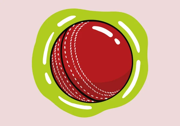 Hand Dras Cricket Bollar Ikon Spelutrustning Professionell Sport Klassisk Boll — Stock vektor