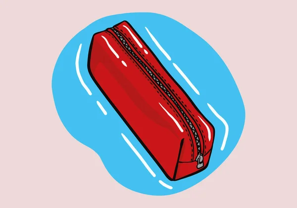 Ручной Рисунок Красный Карандаш Чехол Вектор Значок Веб Дизайна Изолированы — стоковый вектор