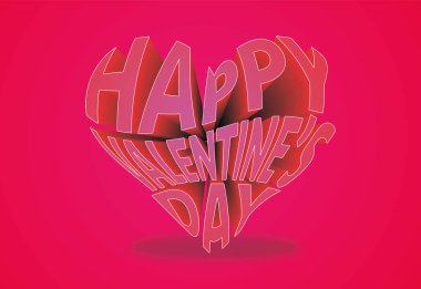 Sevgililer günün kutlu olsun. Sevgililer Günü için kalp şeklinde mektuplar. 3 boyutlu tasarım ögesi. sıralı arkaplan