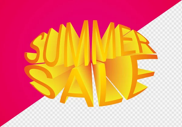 Summer Sale Lettering Poster Social Media Ads Design Element Solated — Stock Vector