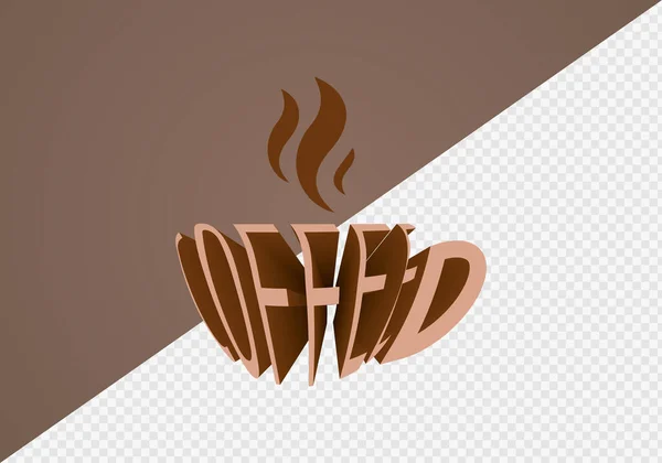 Kaffee Schriftzug Kaffeebecherform Für Banner Oder Poster Design Element Abgeschotteter — Stockvektor