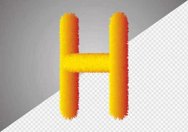 毛绒绒的文字效果H字母 H字母蓬松 — 图库矢量图片