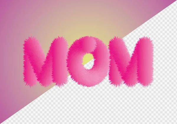 Mom Fluffy Lettering Poster Social Media Ads Design Element Isolated — Stock Vector