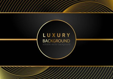 Soyut siyah ve altın çizgiler lüks arka plan.