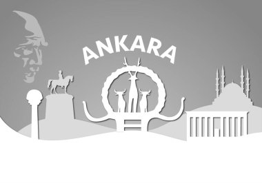 Türkiye Ankara vektör tasarımı. Ankara, Türkiye 'nin başkentidir. Vektör Ankara tasarımı.