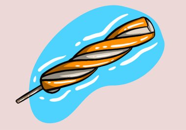 Lezzetli renkli dondurma. Lolipoplu dondurmayı arka planda izole et. Web tasarımı veya yazdırma için vektör illüstrasyonu