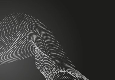 Dinamik arkaplan posterli soyut noktalar. teknoloji ağı Vektör illüstrasyonu.