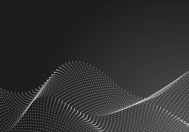 Dinamik arkaplan posterli soyut noktalar. teknoloji ağı Vektör illüstrasyonu.