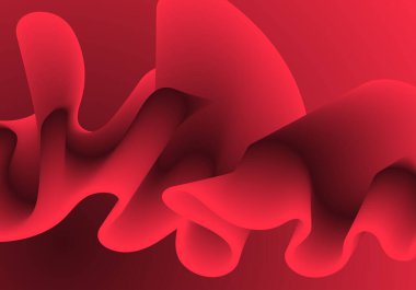 Red fluid wave. Duotone geometric compositions with gradient 3d flow shape. Innovation mode vector