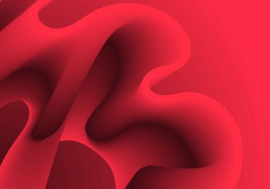 Red fluid wave. Duotone geometric compositions with gradient 3d flow shape. Innovation mode vector