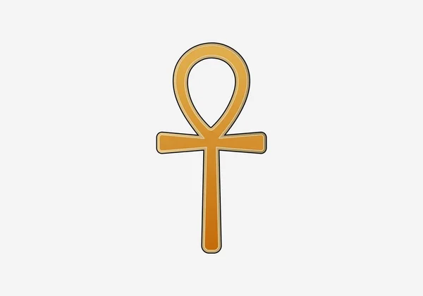 stock vector Golden ankh egyptian cross. Vector illustration. Antique ankh egyptian religious symbol