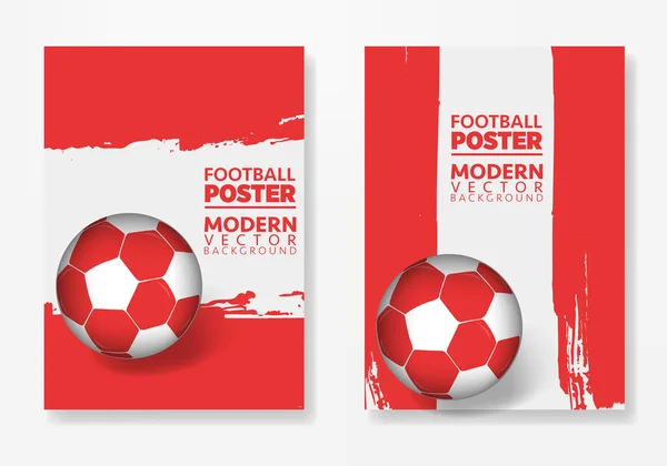 Vektor Rakousko Fotbalový Plakát Šablony Fotbalovým Míčem Štětcem Textury Místo — Stockový vektor