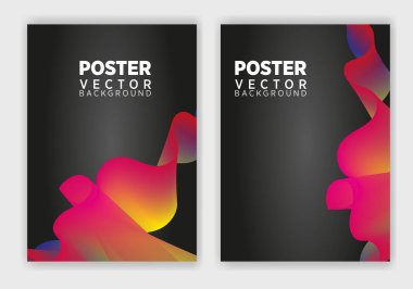 Set of Editable poster template. Can be used for poster, brochure, magazine, card, book, flyer, banner, anniversary. Trendy corporate style.