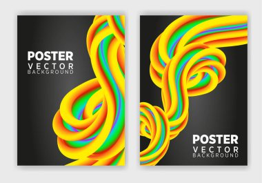Set of Editable poster template. Can be used for poster, brochure, magazine, card, book, flyer, banner, anniversary. Trendy corporate style.