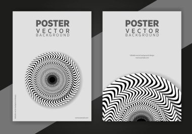 Trendy abstract glitch art poster set. Vector cover templates with abstract waves, geometric shapes in bauhaus, memphis, hipster style. Design background for flyers, placards, brochures, posters
