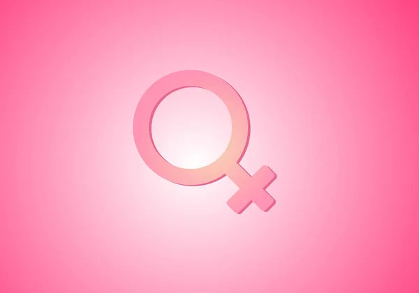 Różowy Symbol Płci Żeńskiej Koncepcja Minimalna Szablon Projektu Wektora — Wektor stockowy