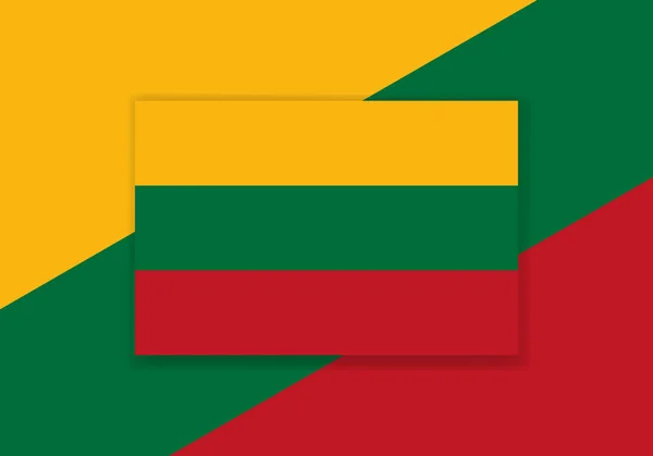 Vektorová Litevská Vlajka Design Vlajky Země Příznak Plochého Vektoru — Stockový vektor