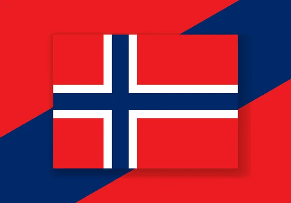 Vector Bandeira Noruega Desenho Bandeira País Bandeira Vetorial Plana —  Vetores de Stock