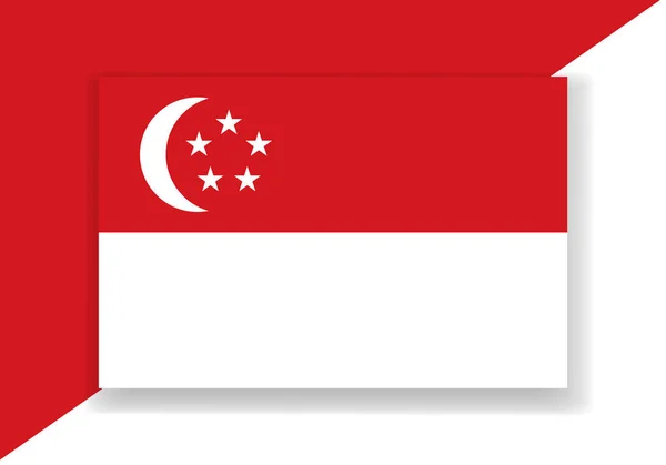 Vector Bandera Singapur Diseño Bandera País Bandera Vector Plana — Vector de stock