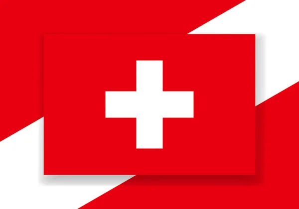 Vektor Schweiz Flagga Landsflaggans Utformning Flagga För Platt Vektor — Stock vektor