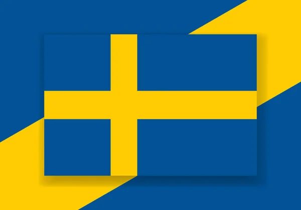 Vector Sweden Flag Country Flag Design Flat Vector Flag — Stock Vector