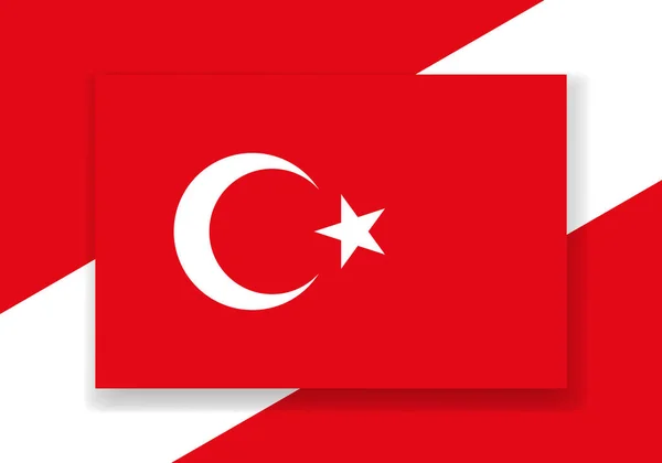 Векторный Флаг Турции Дизайн Флага Страны Плоский Векторный Флаг Вектор — стоковый вектор