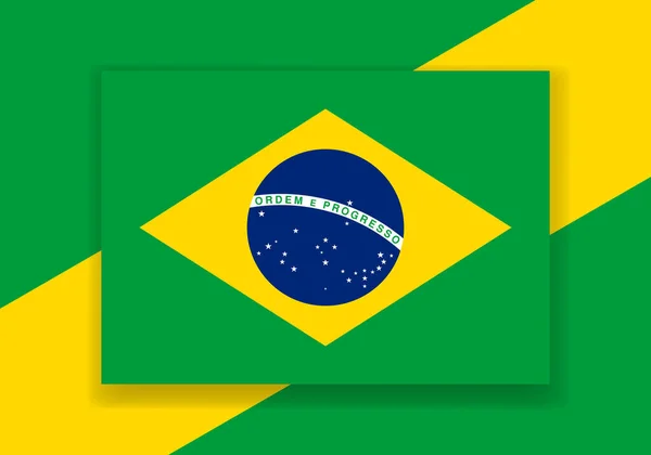 Vector Brazil Flag Country Flag Design Flat Vector Flag — Stock Vector