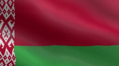 Belarus Ulusal Bayrağı, Belarus bayrak animasyonu. Beyaz Rusya bayrağının güzel bir görüntüsü. 3D bayrak sallama videosu. Belarus HD çözünürlüğü.