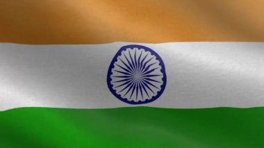 Hindistan Ulusal Bayrağı, kusursuz döngü Hindistan bayrağı animasyonu. Hindistan bayrağının güzel bir görüntüsü. 3D bayrak sallama videosu. Hindistan HD çözünürlüğü.
