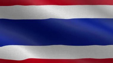 Tayland Ulusal Bayrağı, Tayland bayrağı animasyonu. Tayland bayrağının güzel bir görüntüsü. 3D bayrak sallama videosu. Tayland HD çözünürlüğü.