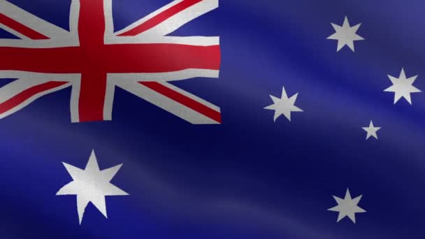 Bandeira Nacional Austrália Seamless Loop Austrália Bandeira Animação Uma Bela — Vídeo de Stock