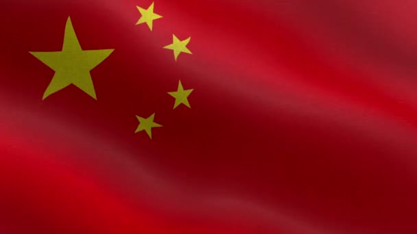 Flaga Narodowa Chin Płynna Pętla Animacja Flagi Chin Piękny Widok — Wideo stockowe