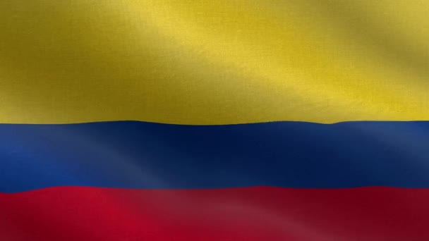 Bandera Nacional Colombia Inconsútil Bucle Animación Bandera Colombia Una Hermosa — Vídeos de Stock