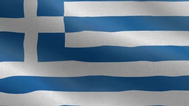 Bandera Nacional Grecia Lazo Sin Costuras Animación Bandera Grecia Una — Vídeo de stock