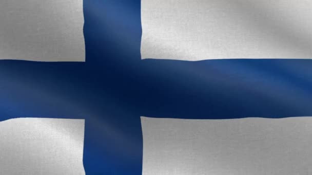 Bandera Nacional Finlandia Inconsútil Bucle Animación Bandera Finlandia Una Hermosa — Vídeos de Stock
