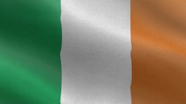 Bandera Nacional Irlanda Inconsútil Bucle Animación Bandera Irlanda Una Hermosa — Vídeos de Stock