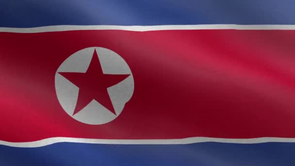 Ulusal Noth Kore Bayrağı Kusursuz Döngü Kuzey Kore Bayrak Animasyonu — Stok video