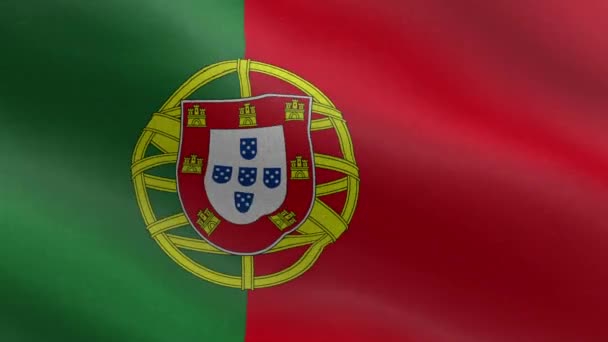 Bandera Nacional Portugal Inconsútil Bucle Animación Bandera Portugal Una Hermosa — Vídeos de Stock