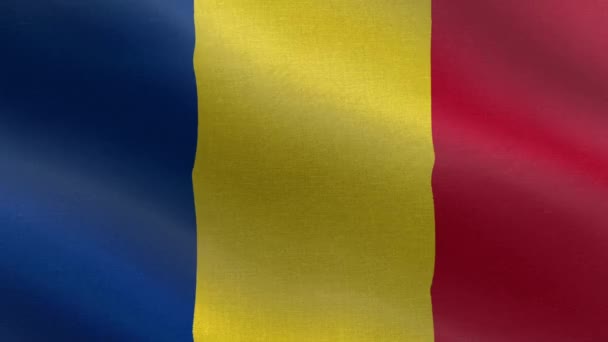 National Flag Romania Seamless Loop Romania Flag Animation Beautiful View — Stock Video