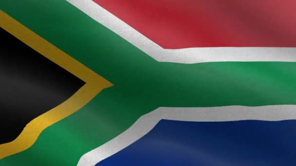 Bandera Nacional Sudáfrica Bucle Sin Costuras Animación Bandera Sudáfrica Una — Vídeos de Stock