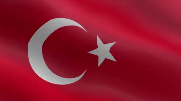 Bandera Nacional Turquía Lazo Sin Costuras Animación Bandera Turquía Una — Vídeos de Stock