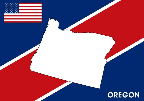 オレゴン州 アメリカ合衆国 アメリカ合衆国地図ベクトルテンプレート デザイン インフォグラフィックのための旗の背景の白い色の地図 ベクトルイラストEps — ストックベクタ