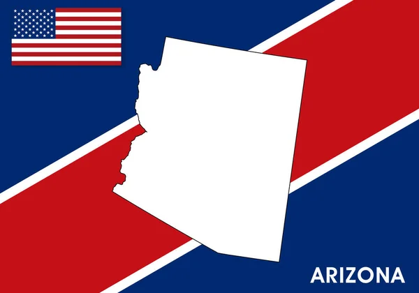 Arizona États Unis États Unis Amérique Modèle Vectoriel Carte Carte — Image vectorielle