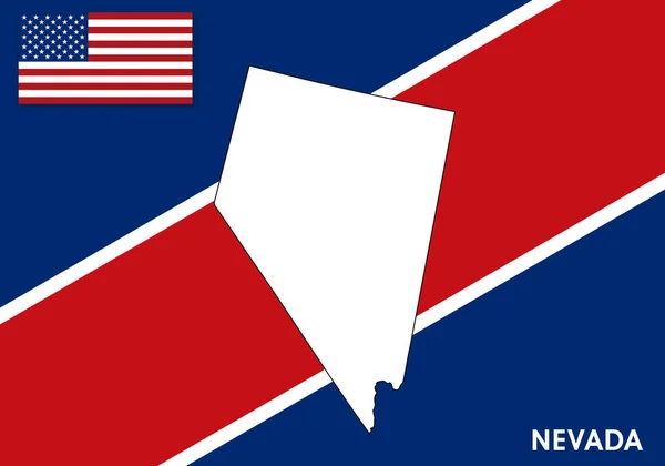 ネバダ州 アメリカ アメリカ地図ベクトルテンプレート デザイン インフォグラフィックのための旗の背景の白い色の地図 ベクトルイラストEps — ストックベクタ