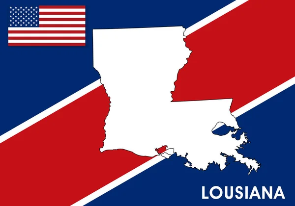 ルイジアナ州 アメリカ アメリカ合衆国地図ベクトルテンプレート デザイン インフォグラフィックのための旗の背景の白い色の地図 ベクトルイラストEps — ストックベクタ