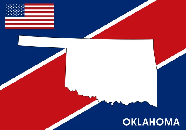 Oklahoma Eua Estados Unidos América Modelo Vetor Mapa Mapa Cor — Vetor de Stock