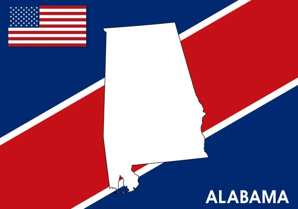 Alabama Usa Stany Zjednoczone Ameryki Szablon Wektora Mapy Biała Mapa — Wektor stockowy